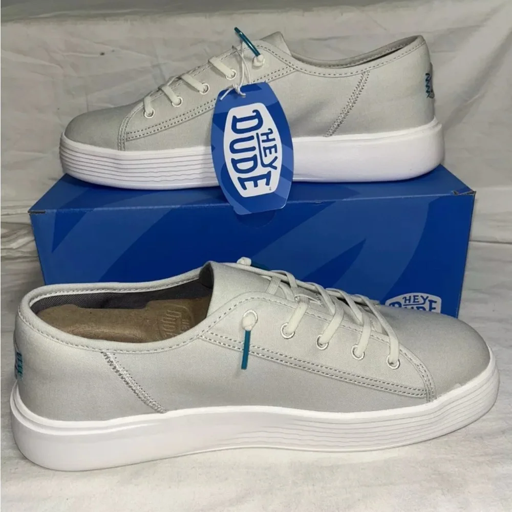 New Mens Hey Dude Cody Sport Mesh White Comfort Sneakers Shoes comes with box - Picture 1 of 4